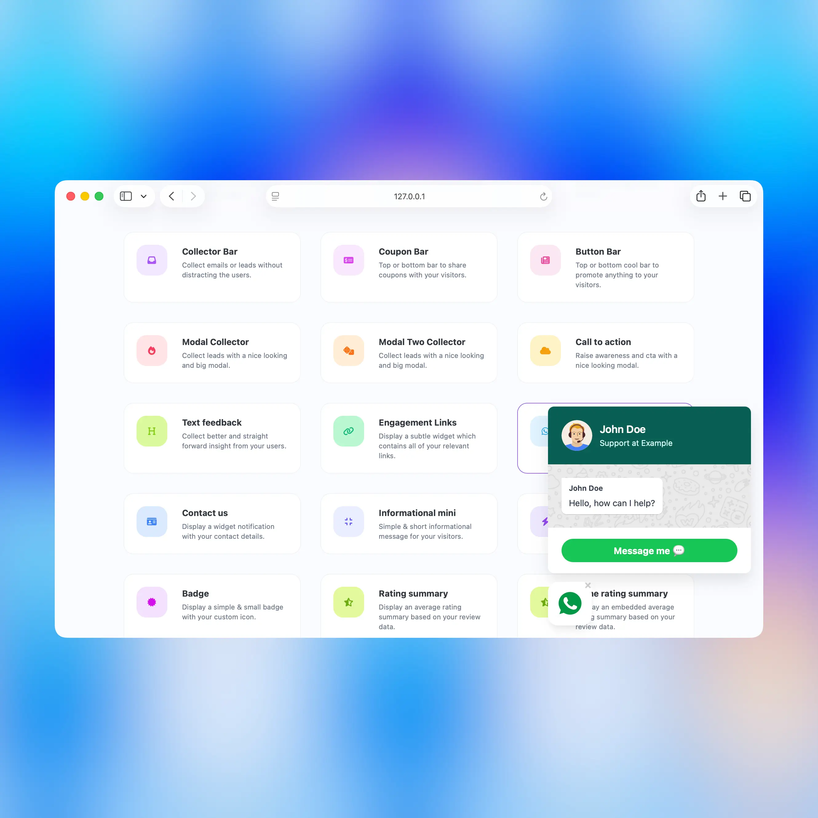 66socialproof screenshot showing the collection of notifications available